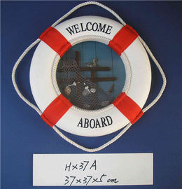 Nautical Aboard Life Saving Ring Foam Cloth Life Preserver Ring Decoration 14.5&quot;